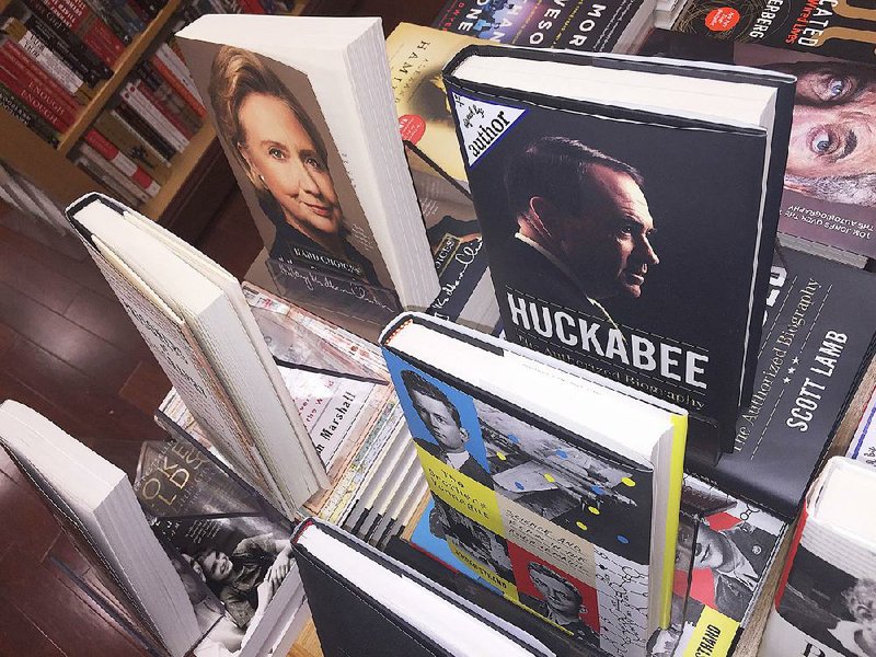 A copy of a biography about Mike Huckabee is displayed last week at a bookstore at O’Hare International Airport in Chicago.