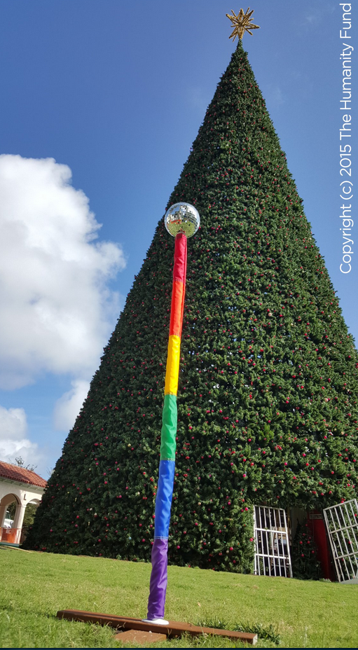 A Festivus Pole, made from 16 Pabst Blue Ribbon cans, at the Florida Capitol.