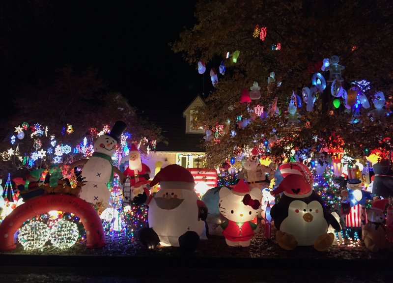 A house in North Little Rock at 2008 Covington Drive, known by some as the "Inflatables House," features more than 50 inflatable decorations, as well as other lawn adornments around Christmastime.