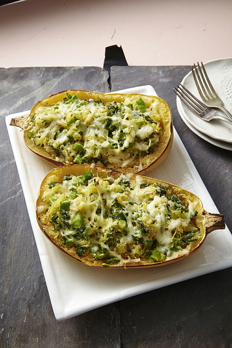 This low-carb dish bakes right inside the spaghetti squash shells for a delightful presentation.