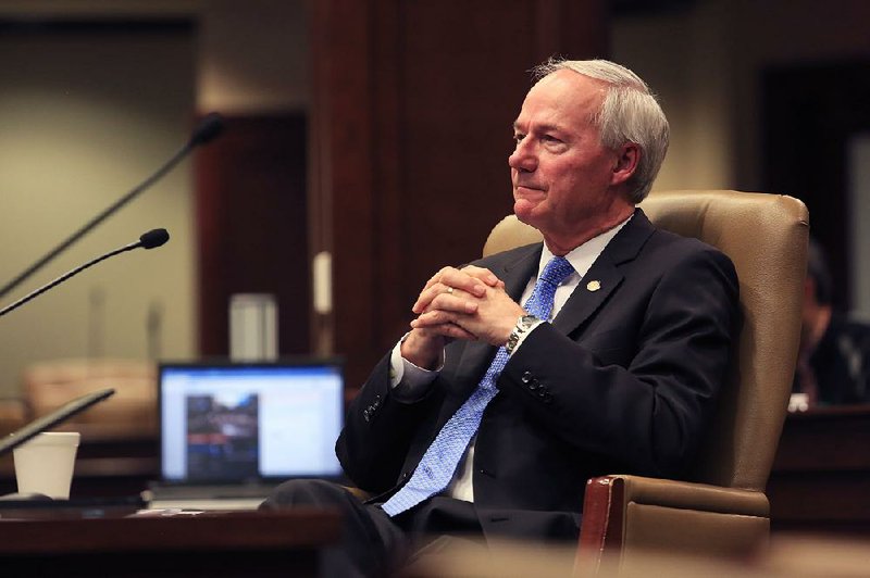 Gov. Asa Hutchinson said Wednesday that he remains open to the idea of hiring managed-care companies to cut Medicaid costs if providers can’t offer a credible alternative. 