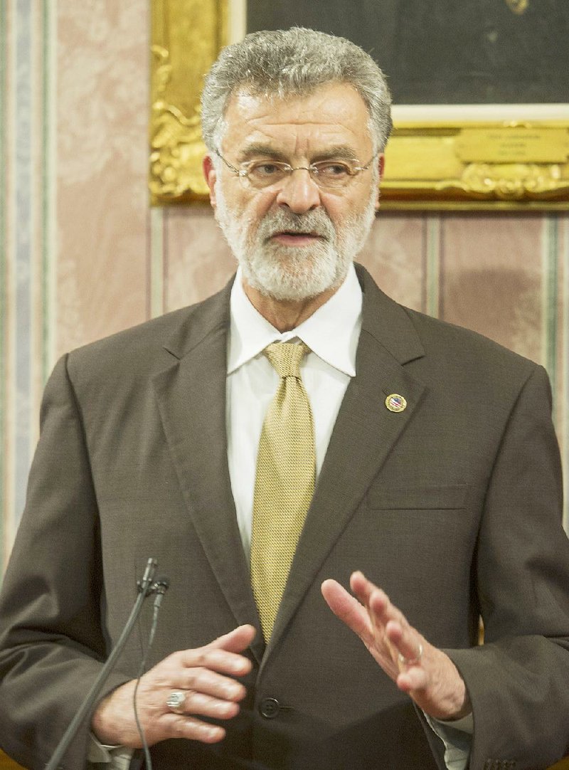 Cleveland Mayor Frank Jackson answers questions during a news conference Monday.