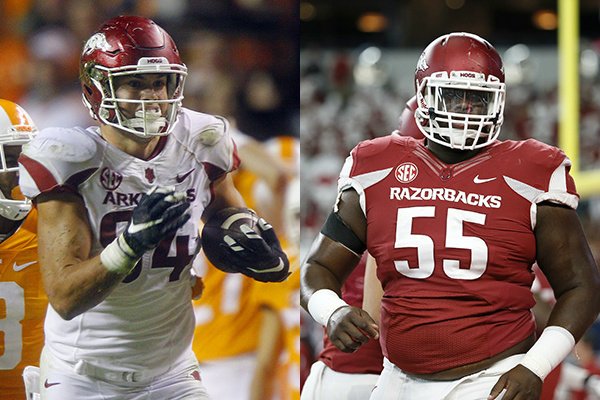 Tight end Hunter Henry (left) and offensive lineman Denver Kirkland announced their decisions to enter the 2016 NFL Draft on Monday, Jan. 4, 2016. (AP photos)