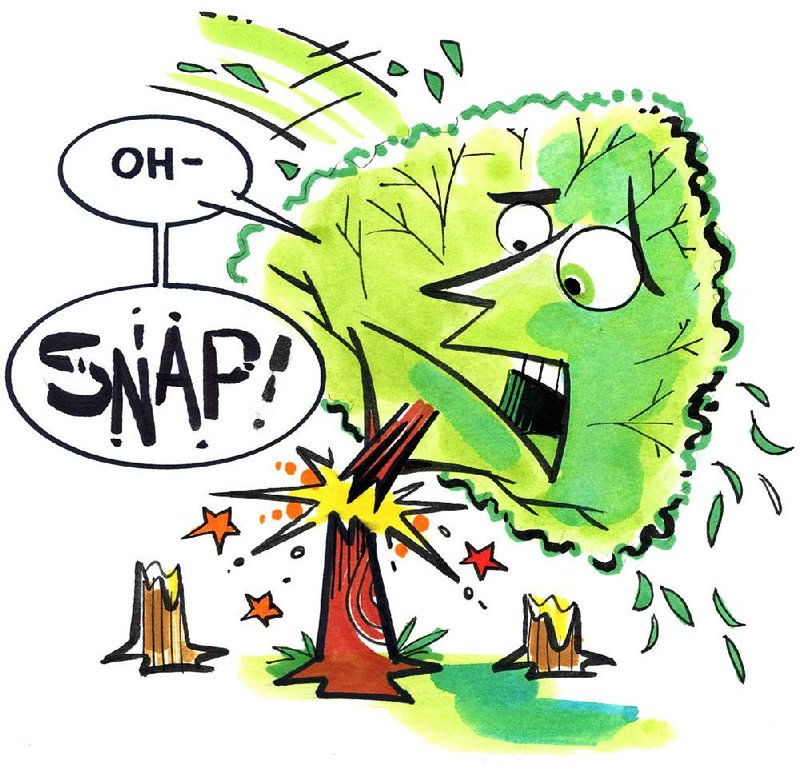 Arkansas Democrat-Gazette falling tree illustration.