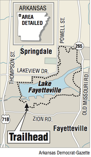 Map showing the location of the Lake Fayetteville Trail. 