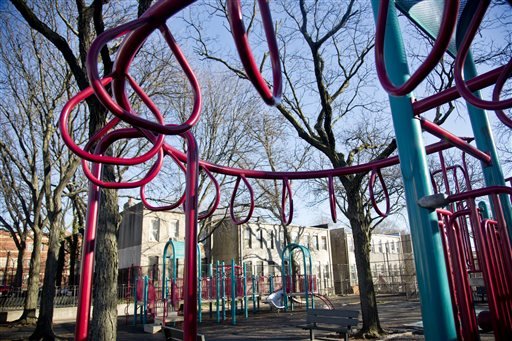 This Monday, Jan. 11, 2016 photo shows Osborn playground in the Brownsville section of Brooklyn, N.Y., the site of an alleged gang rape.