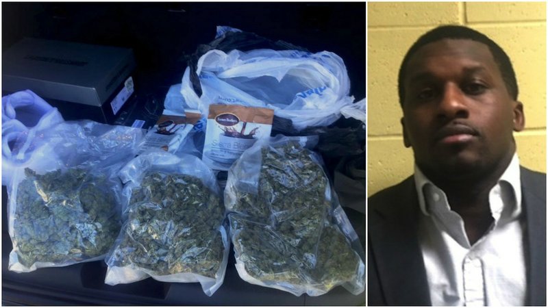 LEFT: More than 1 pound of marijuana was found Tuesday, Jan. 12, 2016, during a traffic stop near the Oak Street exit on Interstate 40 in Conway. RIGHT: Rico Jernigan, 26, of Tupelo, Miss. has been arrested on two drug charges relating to the traffic stop.