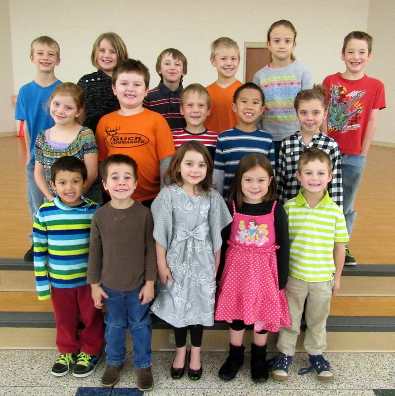Submitted Photo The Shining Stars at Gentry Primary School for the week of Jan. 8 are: Kindergarten - Brenton Harlin, Jesse Curran, Adisyn Calico, Lilly Ryan and Gunner Brammer; First Grade - Zoe Brinkley, Jackson Harris, Ryan Utt, Cheng Vang and Madison Limson; and Second Grade - Ryan Shipp, Avery Butler, Adien Blevins, Ryder Mitchell, Amelia Easley and Jason Backer.