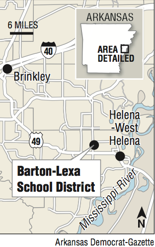 Map showing the location of the Barton-Lexa School District.