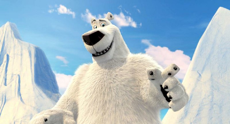 Norm (voice of Rob Schneider) is a twerking, pacifi st polar bear who winds up in New York in the computer-animated comedy Norm of the North.