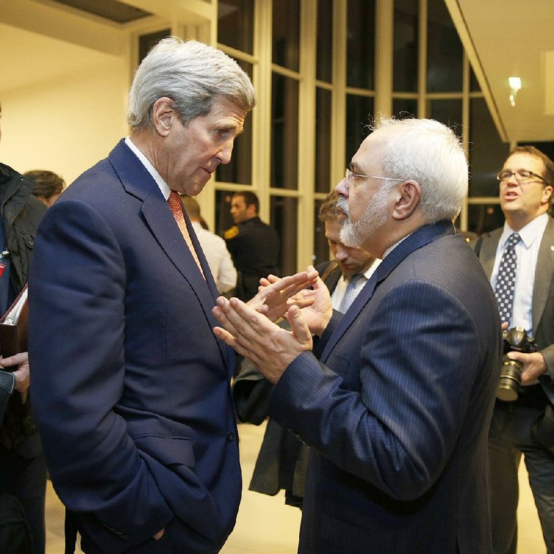 Secretary of State John Kerry and Iranian Foreign Minister Mohammad Javad Zarif confer Saturday in Vienna. Talking about the deal with Iran, Kerry said that “we are really reminded once again of diplomacy’s power to tackle signifi cant challenges.” 
