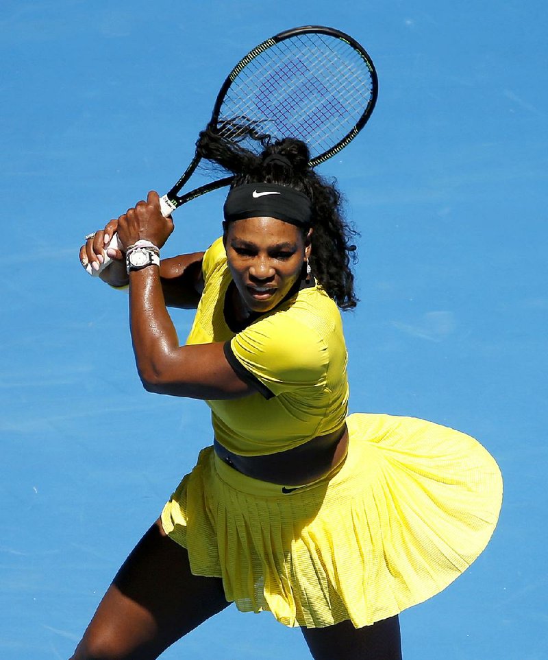Serena Williams, the six-time and defending Australian Open champion, beat No. 90-ranked Hsieh Su-wei 6-1, 6-2 on Wednesday.