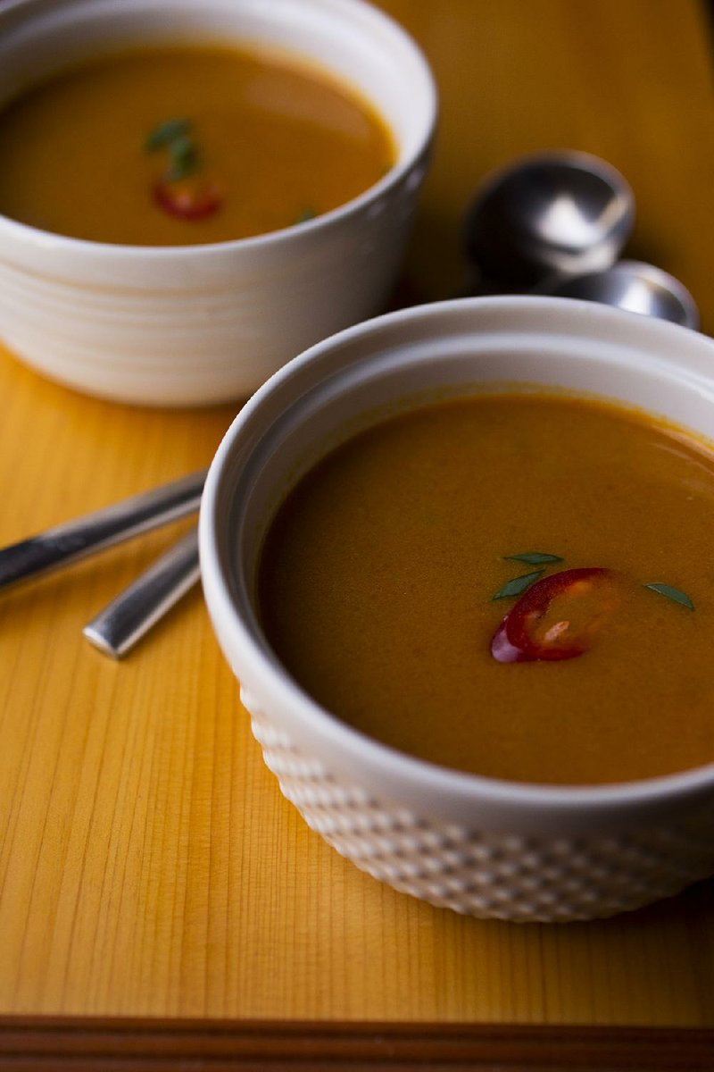 Curry Pumpkin Soup gets its rich, nutty sweetness from coconut milk, while curry paste adds subtle spice. 