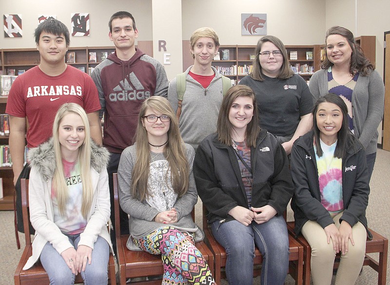 LYNN KUTTER ENTERPRISE-LEADER These Lincoln High School students addressed visitors to the monthly Community Alliance meeting, held in the school library last week. Back, left: Gohon Lee, Joseph Chavana, Jeremy Miller, Shaina Denton, Kaitlin Bowen; front, left: Regan Flickinger, Chloe Emerson, Lauren Cole and Jenifer Thao.