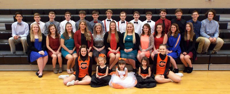 Photo by Randy Moll Photo by Randy Moll Gravette High School&#8217;s colors day court includes: Zoe Betz (front, left), Palmer Pittman, Addie Long, Kyleigh Bird, Darlene McVay, freshman maid Johanna Day (row two, left), sophomore maid Ashlee Newburn, junior maid Katherine Hayes, senior maid Amanda Pinter, queen candidate Kayla Kardynalski, queen candidate Sydney Hicks, queen candidate Jaye Chalk, senior maid Caitlyn Payne, junior maid Megan Harlin, sophomore maid Kendall Yarbrough, freshman maid Brooklyn Lykins, escorts Chris Childress (row three, left), Kelton Trembly, Seth Duke, Trace Crawford, Tyler Kardynalski, Aaron Kardynalski, Alex Fink, T.J. Kardynalski, Tanner Pike, Thomas Reynolds, Jackson Soule, Trevor Pierce, Dayten Wishon and Bailey Soule.