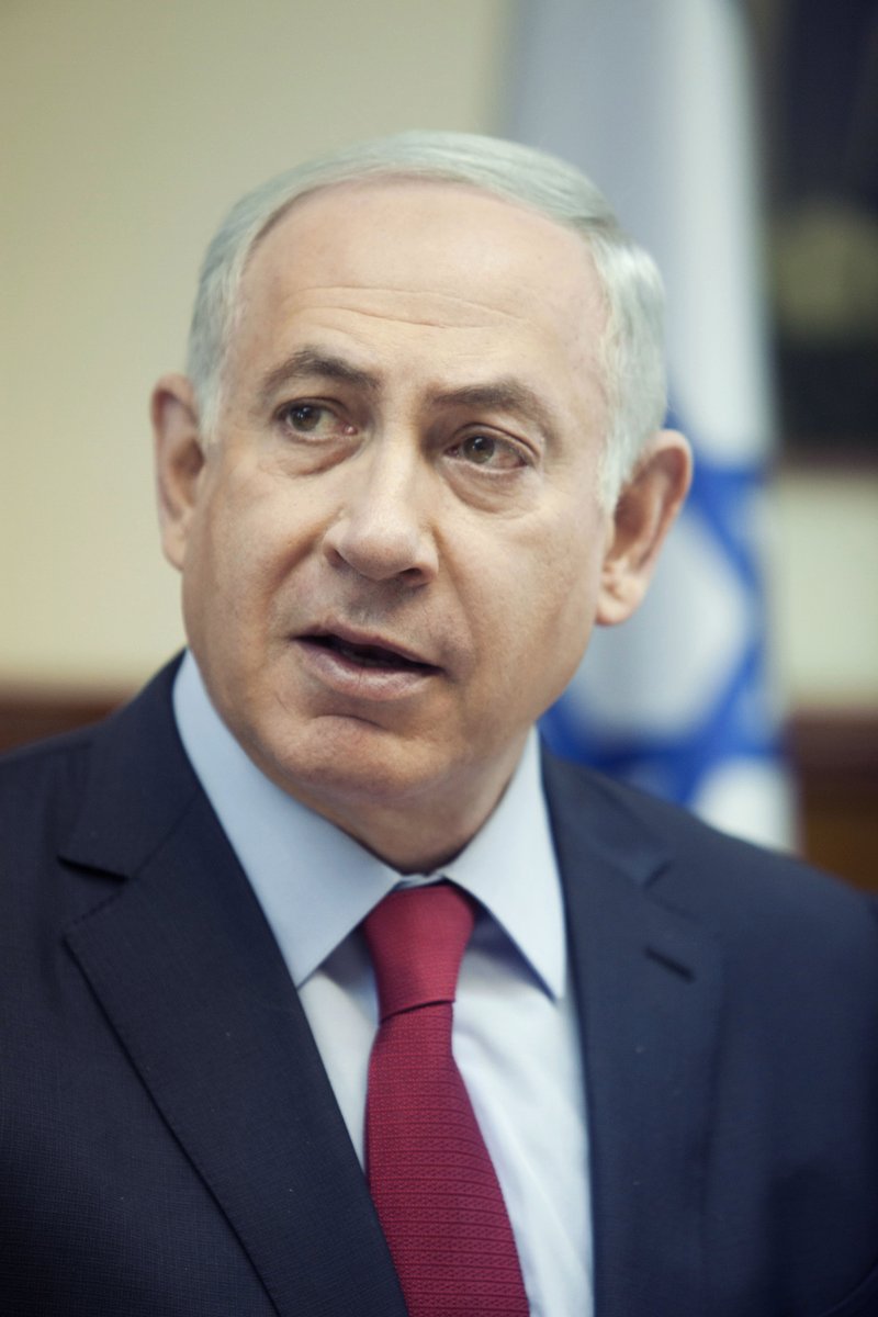 Israeli Prime Minister Benjamin Netanyahu attends a weekly cabinet meeting in Jerusalem. Sunday, Jan. 17, 2016. 