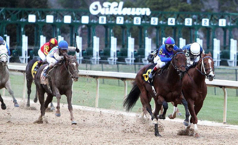 Smarty Jones Stakes winner Discreetness (second from right) will next run in the Southwest Stakes on Feb. 15, according to trainer Jinks Fires. 