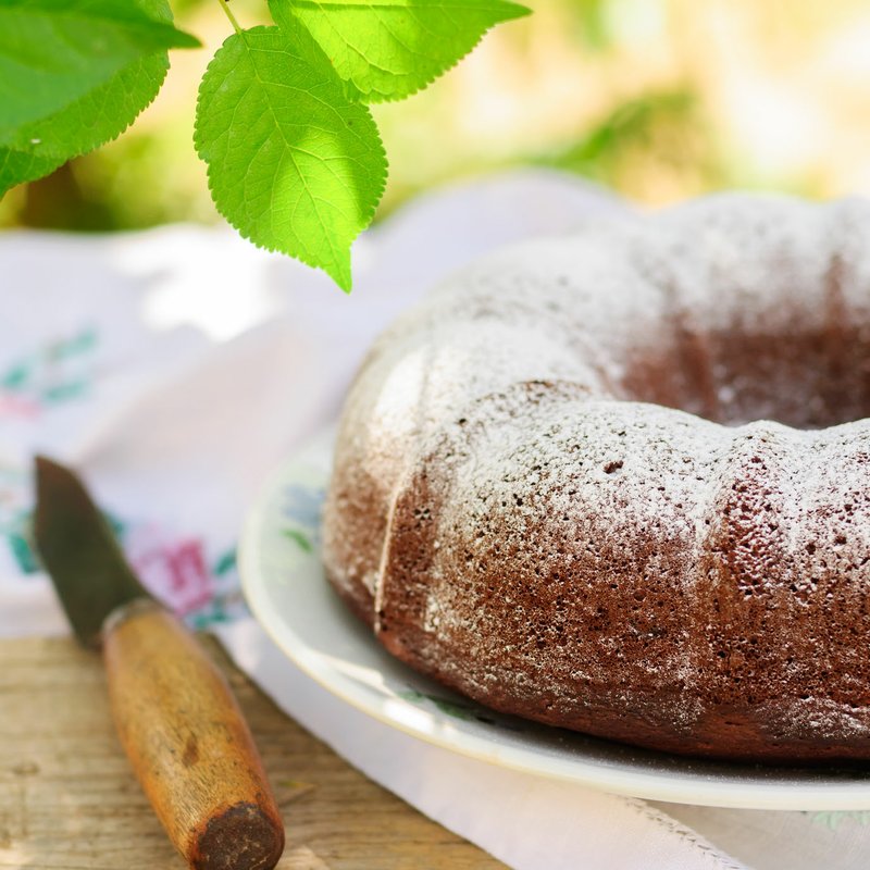 Bake the coffee cake in a Bundt pan so the cake cooks more evenly.