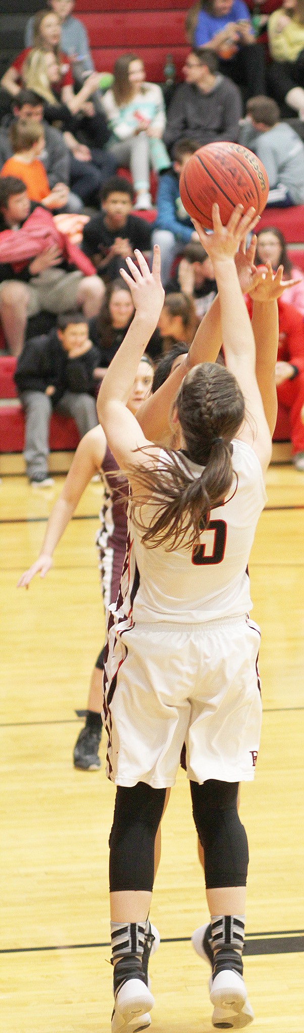 Junior Lady Blackhawk Avery Dayberry goes up for a basket during the game against the Lady Pioneers Friday.