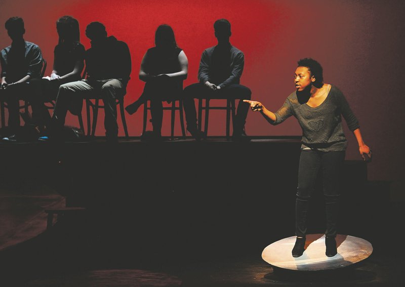 Kennedy Fuller rehearses for “The Center of the Universe,” on stage this weekend at the Fayetteville High School Performing Arts Center.