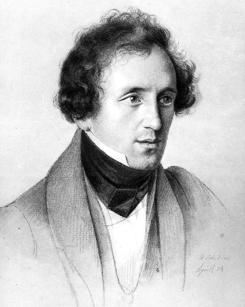 Composer Felix Mendelssohn is shown in this undated sketch. 