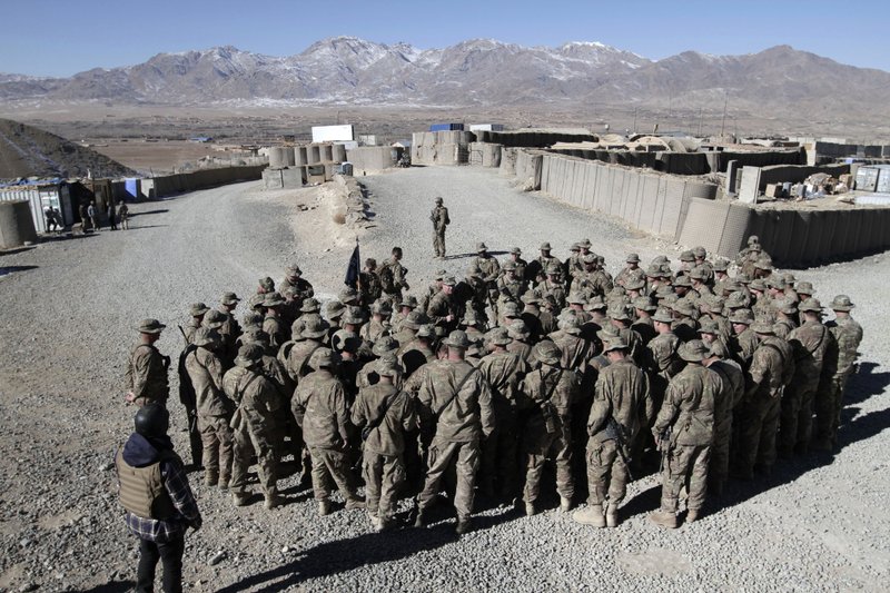 U.S. troops gather in Wardak province, eastern Afghanistan, in this Dec. 25, 2013 file photo.