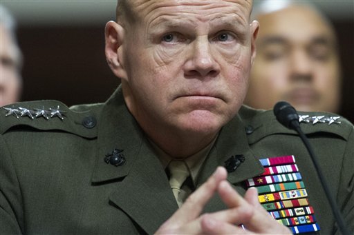 Marine Corps Commandant Gen. Robert Neller testifies on Capitol Hill in Washington on Tuesday, Feb. 2, 2016, before the Senate Armed Services Committee hearing to examine the implementation of the decision to open all ground combat units to women. 
