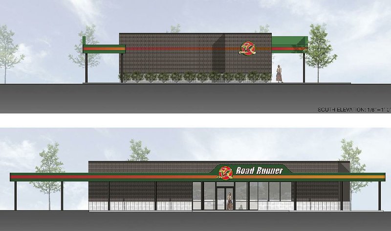 Coulson Oil is asking Little Rock for permission to expand the Shell Station on South Broadway and rebrand it as a Road Runner. This artist rendering shows how the facility would look. 