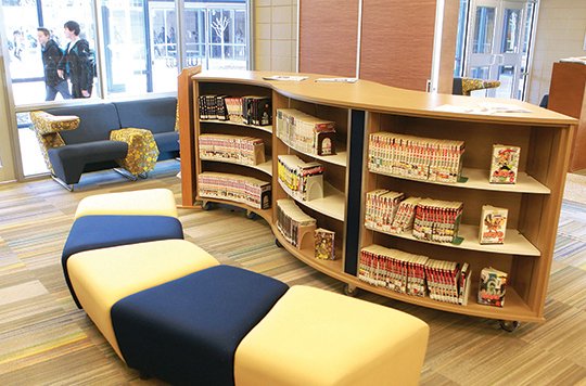 The Sentinel-Record/Richard Rasmussen GRAND OPENING: The new library at Lakeside High School will feature flexible furniture and shelving to accommodate various functions and activities. The school will host a grand opening for the library on Thursday.