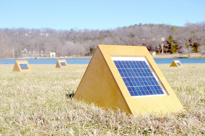 Photo submitted Artist Craig Colorusso will show his Sun Boxes installation near the Lake Bella Vista Trail, across the highway from the Artist Retreat Center on Feb. 13.