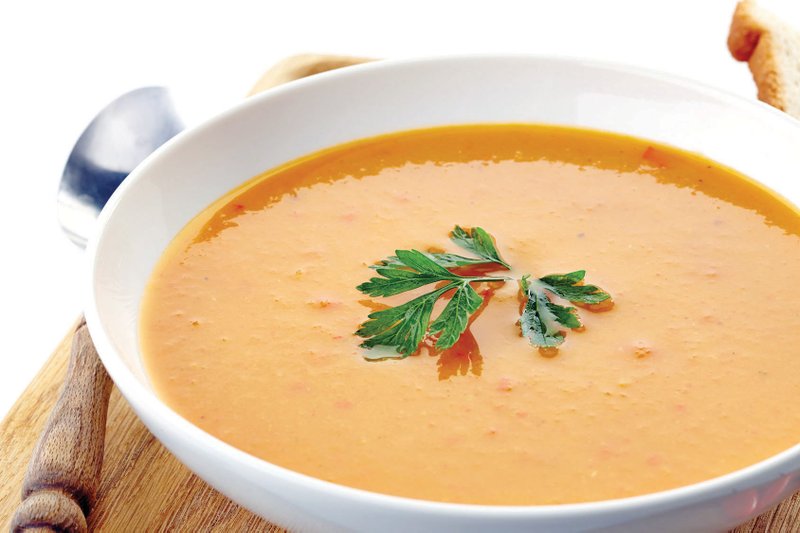 You can always forgo the cream and relish, and simply garnish the soup with a small sprig of parsley.