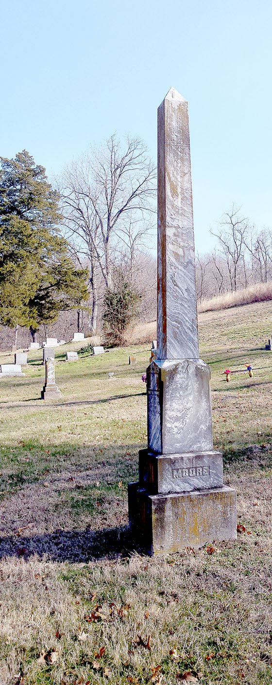 Photo by Stan Fine The final resting place of C.L. Moore and his wife, Mary.