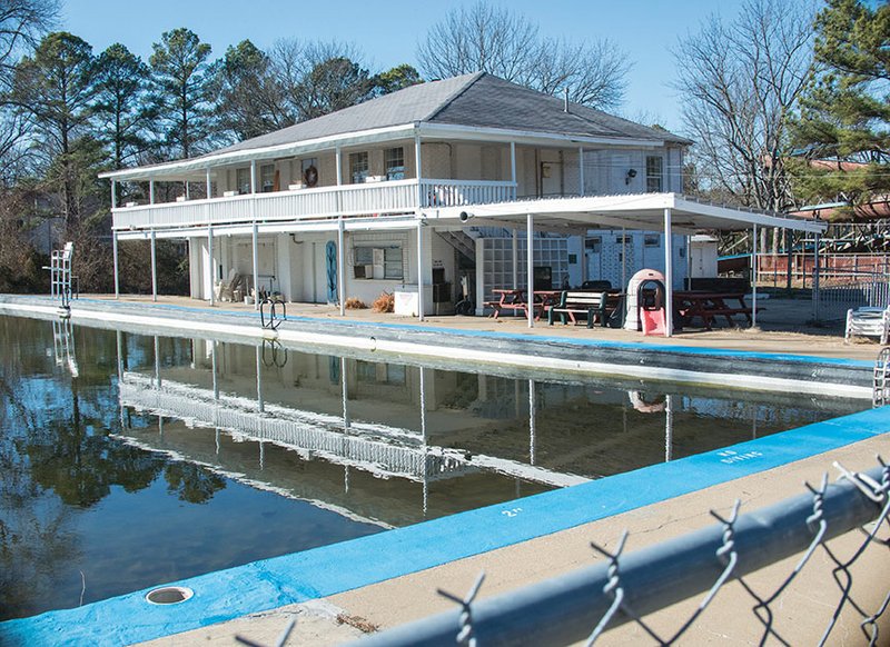 The pool reflects the building at the Briarwood Swim Club, which is for sale in Conway. Although Mayor Tab Townsell said he and Parks and Recreation Director Steve Ibbotson have discussed the possibility of using the Tyler Street site to build a city aquatic/community center, both men said it isn’t likely. Ibbotson said the facility would have to be gutted, and Townsell said there isn’t enough parking.