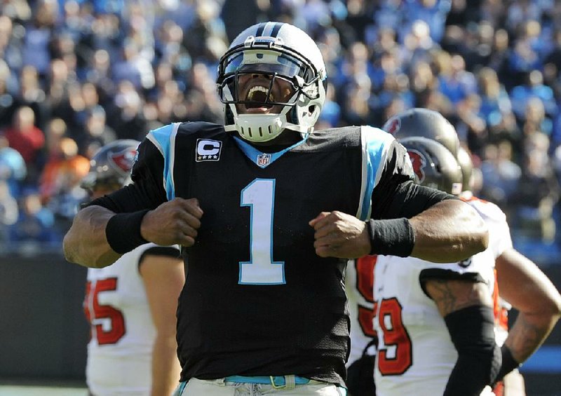 Cam Newton celebrates a touchdown against the Tampa Bay Buccaneers in 2013. Carolina Panthers fans hope to see a lot of Newton’s signature celebrating during today’s Super Bowl 50.