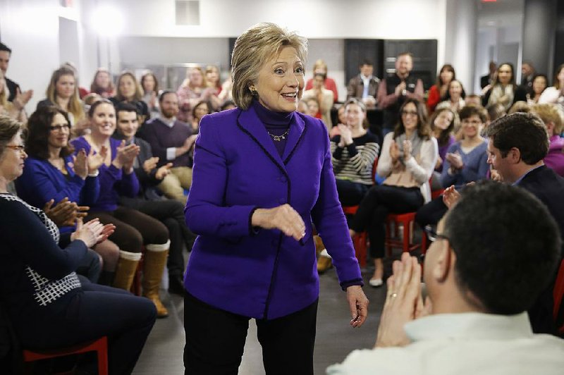 Hillary Clinton makes a campaign stop Friday at the College for America offices at Southern New Hampshire University in Manchester, N.H.