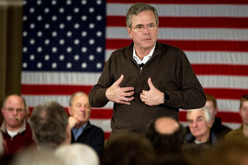 Republican presidential candidate former Florida Gov. Jeb Bush speaks during a town hall meeting in Laconia, N.H., Wednesday Feb. 3, 2016. 