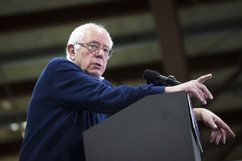 Bernie Sanders speaks at a campaign stop Saturday at the Franklin Pierce University Fieldhouse in Rindge, N.H. 