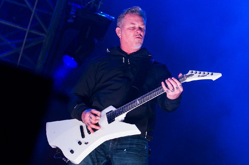 James Hetfield of the band Metallica performs at the Super Bowl 50 Metallica Soundcheck held at AT&T Park on Friday, Feb. 5, 2016, in San Francisco. 