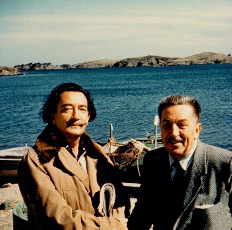 Salvador Dali (left) and Walt Disney, circa 1957 