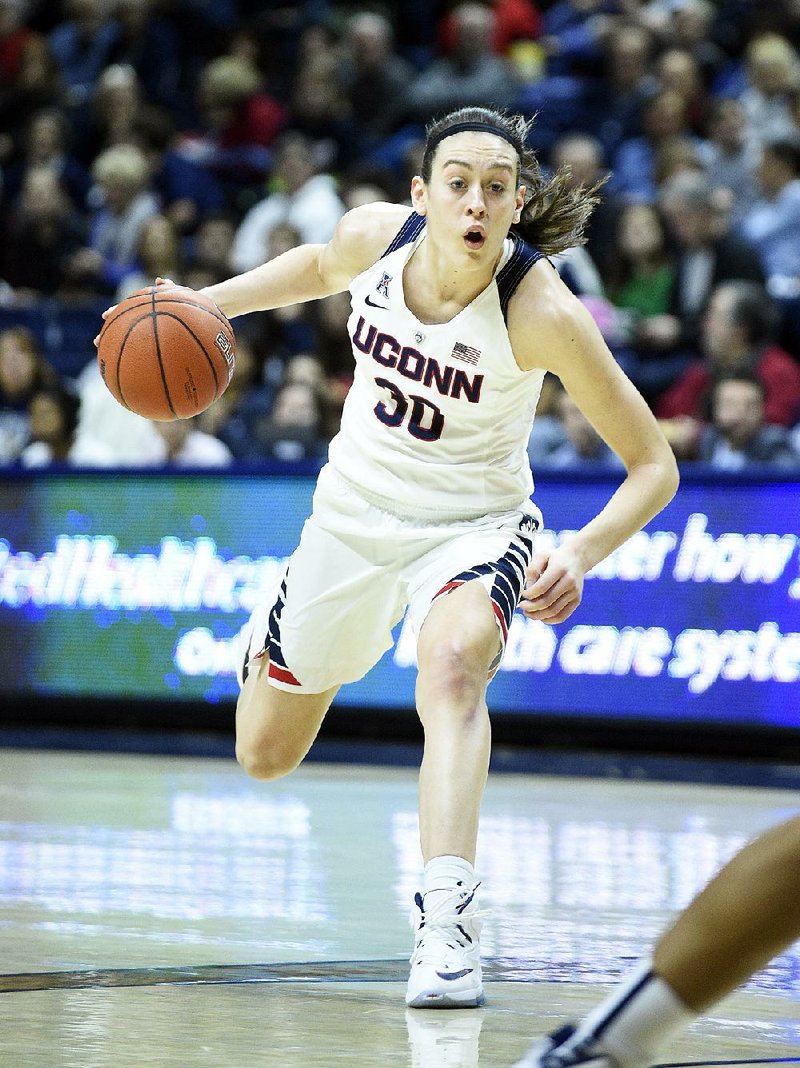 Connecticut’s Breanna Stewart leads the Huskies in scoring (19.4 points per game), rebounding (8.19) and blocks (67) and is second in assists (90). 