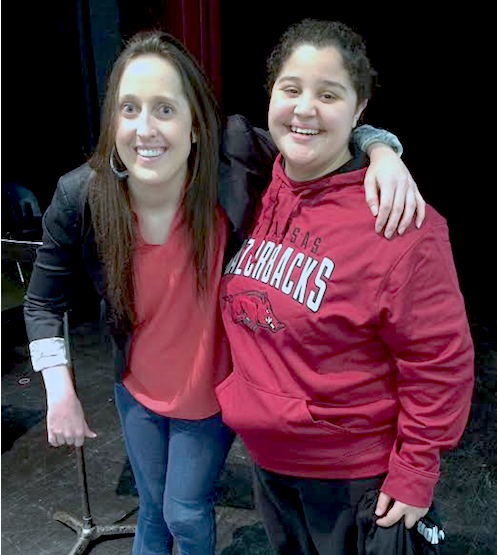 Submitted photo Fountain Lake Charter High School senior Autumn Sims, right, met Kelsey Tainsh, left, a former athlete, actress and now a motivational speaker after she spoke to high school and middle school students about kindness. Tainsh shares how she survived multiple brain tumors and subsequent medical complications. Her speech motivated students to participate in the Great Kindness Challenge from Jan. 25-29.