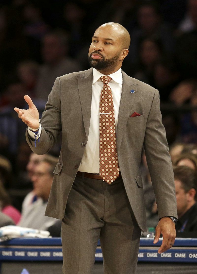 Derek Fisher was relieved of his duties as head coach of the New York Knicks on Monday after posting a 40-96 record in 11/2 seasons, including a 23-31 mark this year.