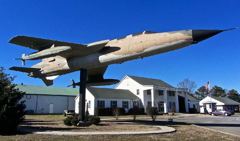 Displayed outside Jacksonville Museum of Military History is a Republic F-105 Thunderchief, a fighter-bomber widely used in the Vietnam War.