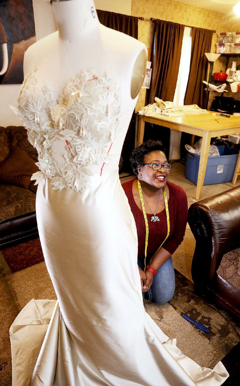 Shonda Ali-Shamaa of Conway prepares her fall 2016 line to be shown during New York Fashion Week, which begins Wednesday. Ali-Shamaa says she’d like to see more Arkansas designers go to New York. “I would like for us to do an Arkansas show,” as she has seen Texas designers do.