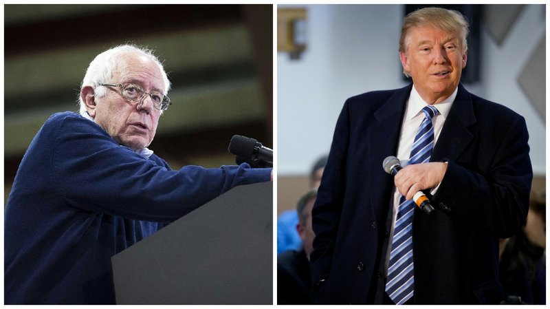 Presidential candidates, from left, Sen. Bernie Sanders and Donald Trump. 
