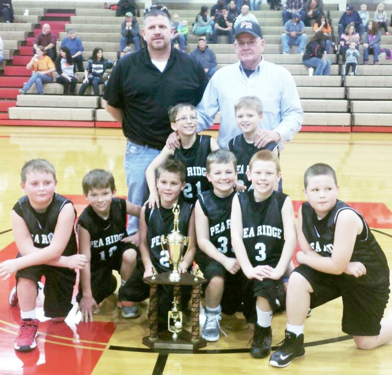 Photograph submitted The fourth-grade Boys B Basketball team won the championship Saturday. They beat Shiloh 14-4. Their record for the season was 9-1. Members of the team are: Brock Wyman, Easton Girty, Mason Wolfenden, Taylor Marheineke, Aden Williams, Hayden Bray, Noah Pruitt, and Joe Ingram; coaches are Russ and Reldon Bray. Fourth-grade B girls earned second place.