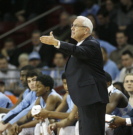 The Associated Press SIDELINE SCARE: North Carolina coach Roy Williams makes a point from the bench during the Tar Heels' road game Tuesday night against Boston College. Williams left the bench in the second half complaining of vertigo but is expected to be at the team's next practice and game, a school athletic spokesman said Wednesday. Williams returned to shake hands with Boston College coach Jim Christian after the ninth-ranked Tar Heels' 68-65 victory.