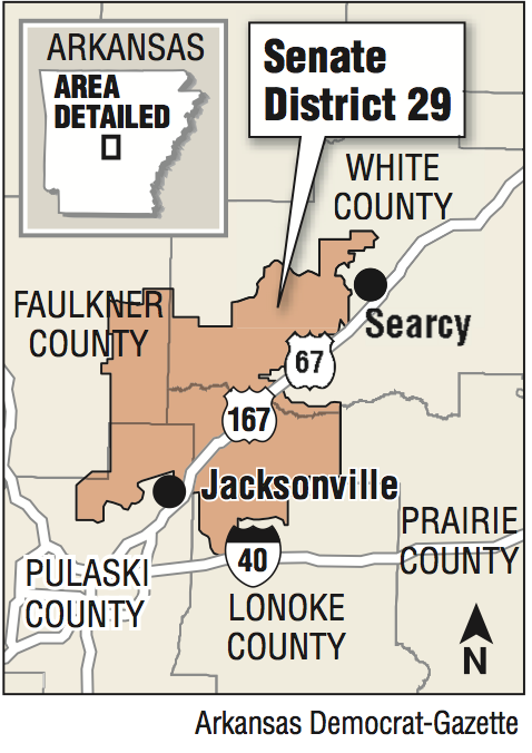 A map showing the location of Senate District 29.