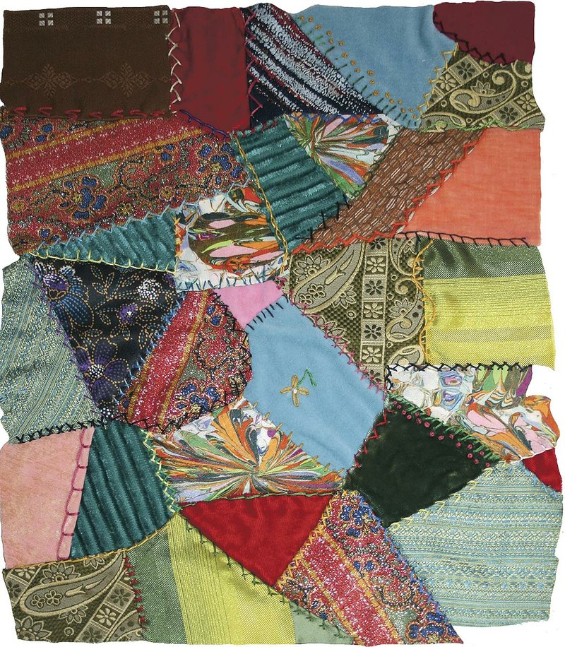  These quilt block using velvets and metallics were made in Lowell, part of the crazy quilt trend of the turn of the 20th century.