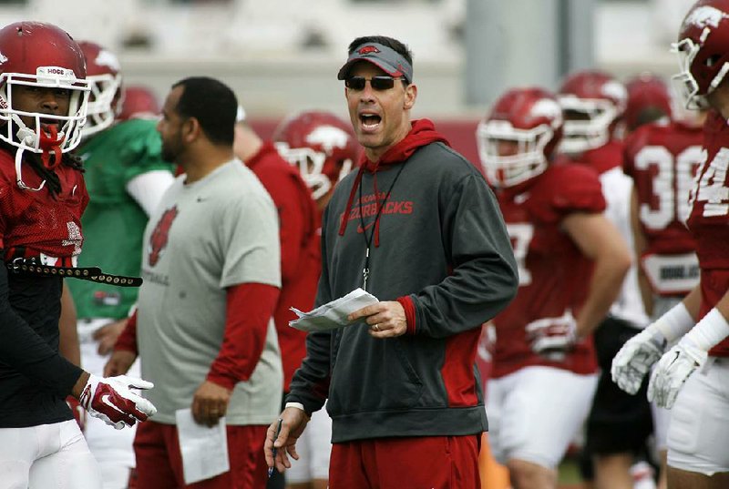 Offensive coordinator Dan Enos’ pay raise was one of several given to Arkansas football assistants. Defensive coordinator Robb Smith, receivers coach Michael Smith and strength and conditioning coach Ben Herbert will also see their salaries rise next season. 